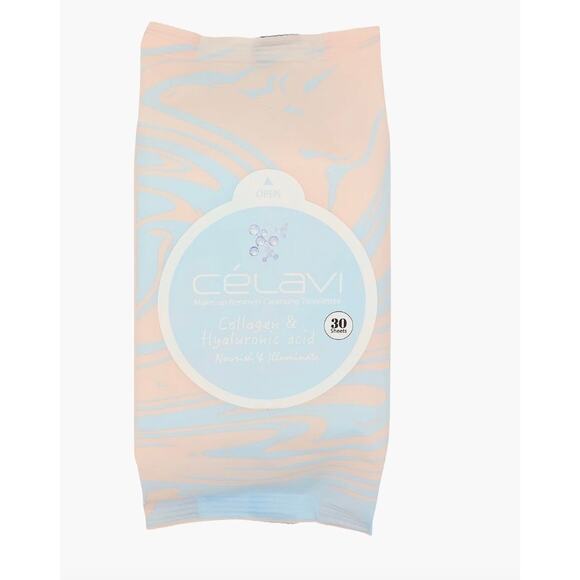 K-Care Celavi Makeup Remover Wipes 30 pieces per*Collagen Hyaluronic Acid*2 pk - Picture 1 of 1